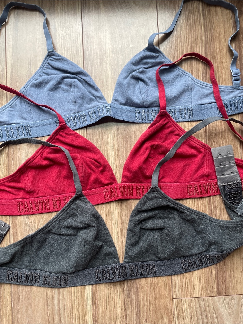Calvin Klein 3 x triangle bra tops Size M